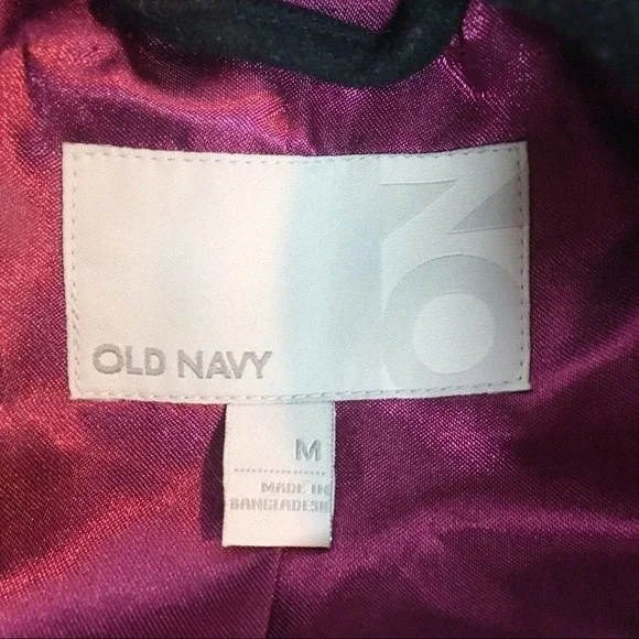 Old Navy recycled wool black cropped swing pea coat M - Picture 4 of 8